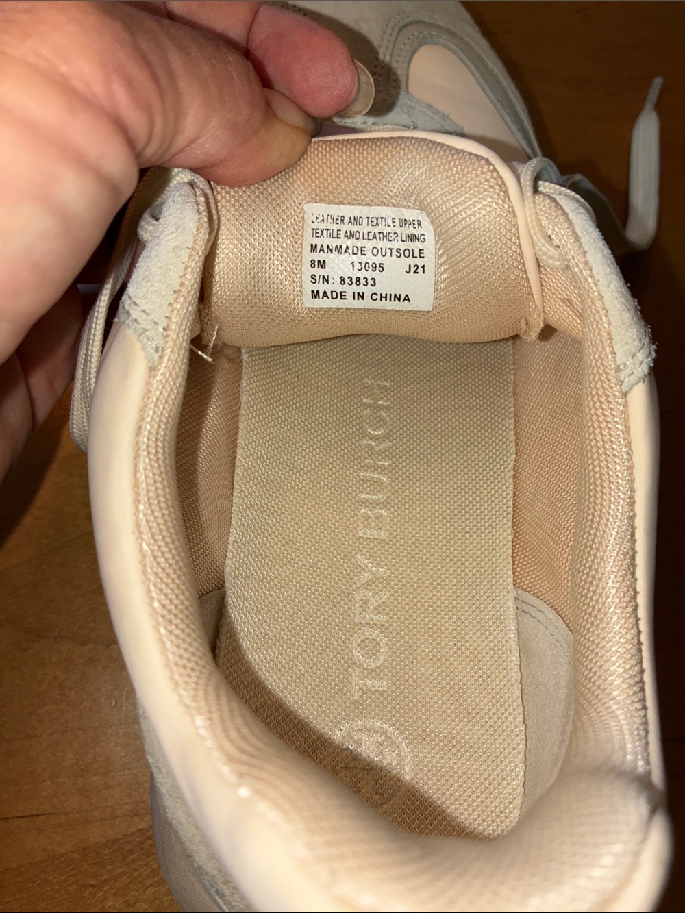 TORY BURCH (EUC) Women’s Like New Cream & Beige Chunky Trainer Sneakers, Size 8M - Picture 7 of 11